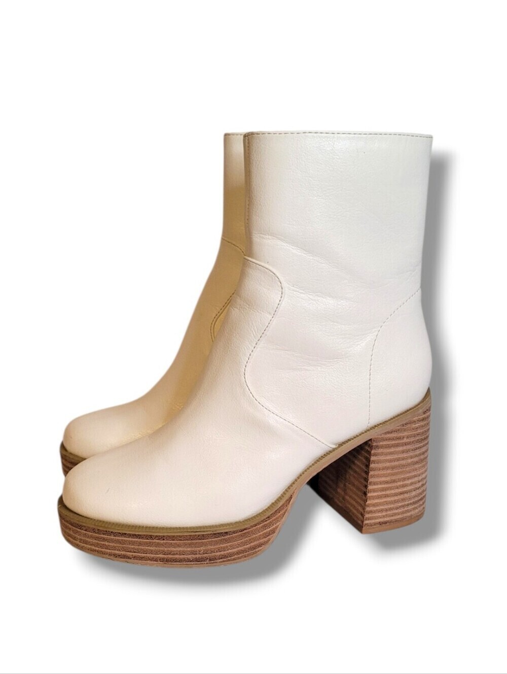 Oasis Society Alexandra White Platform Ankle Boots Size 7